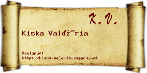 Kiska Valéria névjegykártya